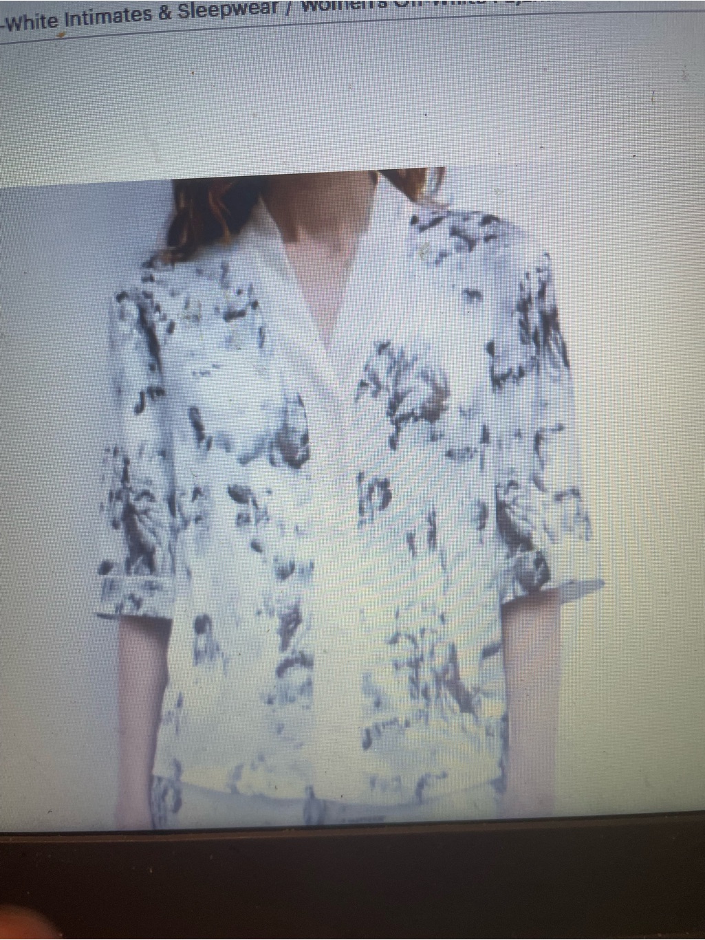 Off-White Grey And White Watercolor Print Satin Pj Shirt New With Tags Paid 870